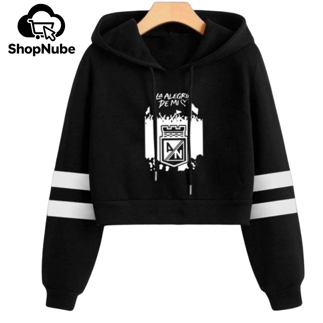 BUZOS EN PAREJA DE ATLETICO NACIONAL NEGRO ESTAMPADO - LINEAS