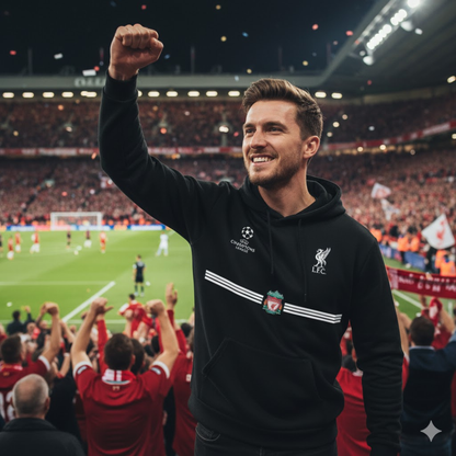 BUZO CON CAPOTA LIVERPOOL LOGOS BORDADOS