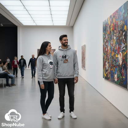 BUZOS EN PAREJA WALLE Y EVA - ESTAMPADO GRIS O BEIGE