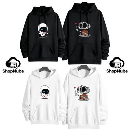 BUZOS EN PAREJA WALLEE Y EVA - ESTAMPADO NEGRO O BLANCO