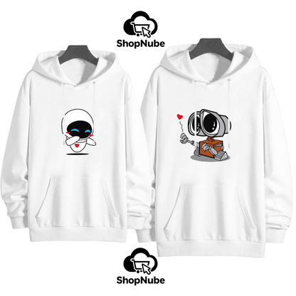 BUZOS EN PAREJA WALLEE Y EVA - ESTAMPADO NEGRO O BLANCO