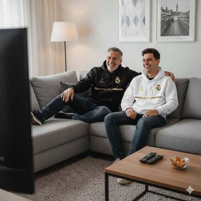 BUZO CON CAPOTA REAL MADRID - LOGOS BORDADOS