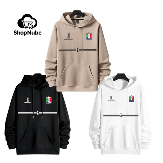 BUZO ONCE CALDAS CON CAPOTA - LOGOS BORDADOS