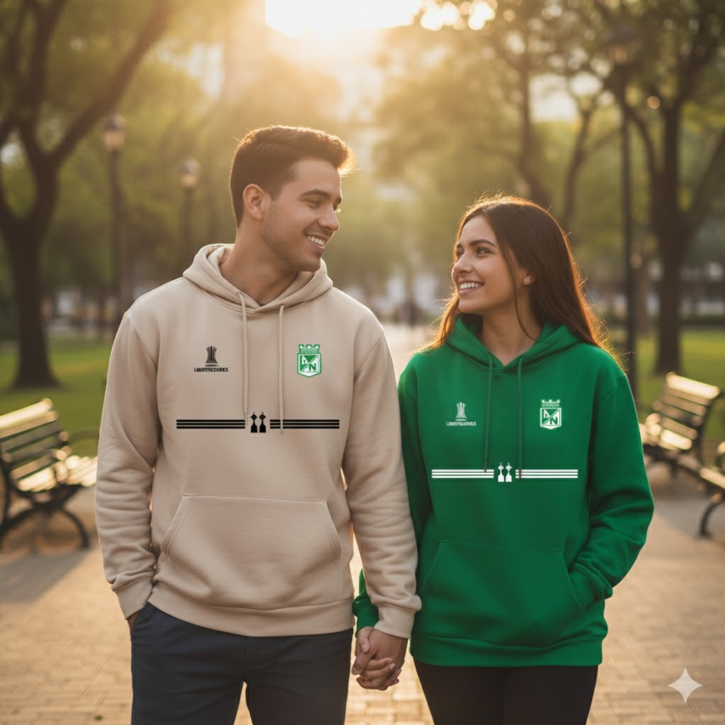 BUZO ATLETICO NACIONAL BORDADO - TALLAS GRANDES 2XL Y 3XL