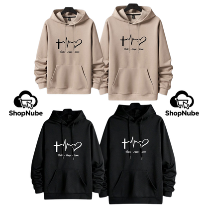 BUZOS EN PAREJA CORAZÓN - ESTAMPADO