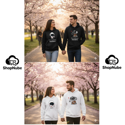 BUZOS EN PAREJA WALLEE Y EVA - ESTAMPADO NEGRO O BLANCO