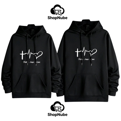 BUZOS EN PAREJA CORAZÓN - ESTAMPADO