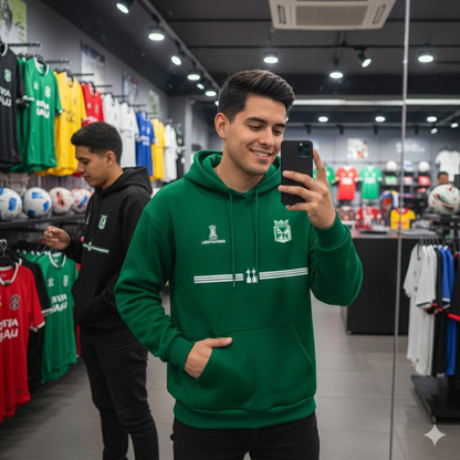 BUZO ATLETICO NACIONAL BORDADO - TALLAS GRANDES 2XL Y 3XL
