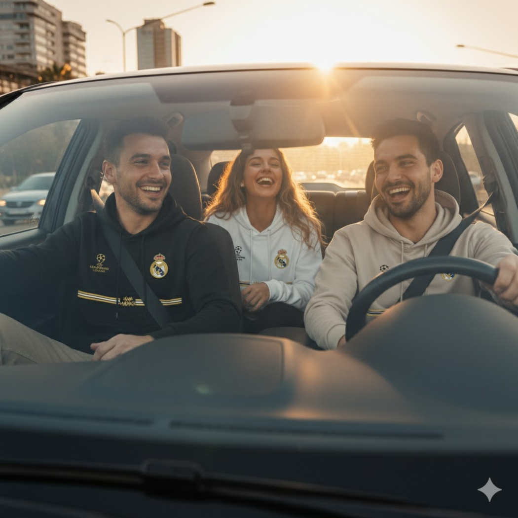 BUZO CON CAPOTA REAL MADRID - LOGOS BORDADOS