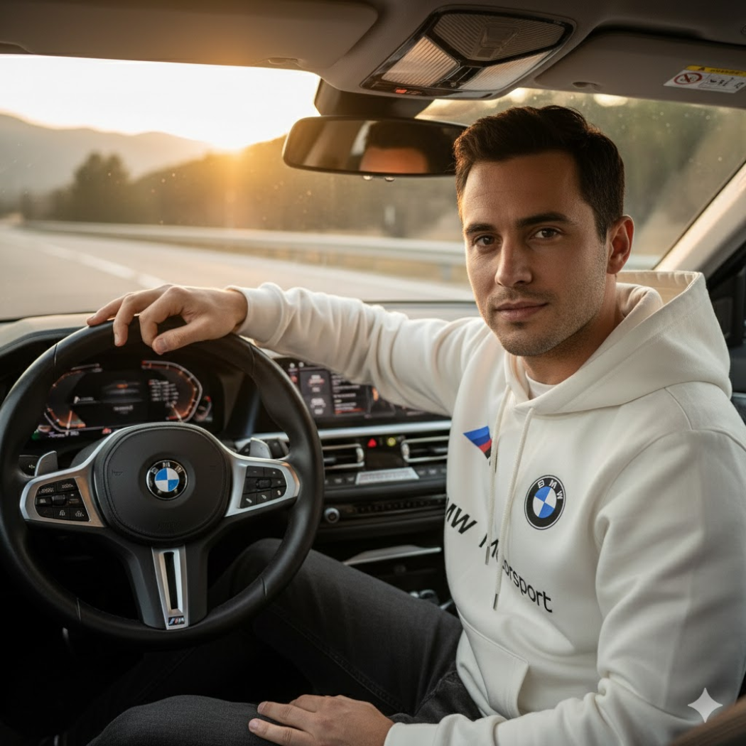 BUZO CON CAPOTA BMW - ESTAMPADO