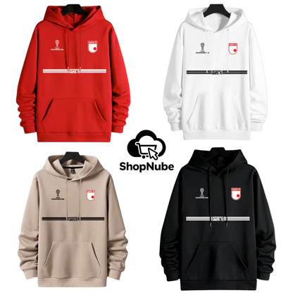 BUZO SANTA FE CON CAPOTA LOGOS BORDADOS