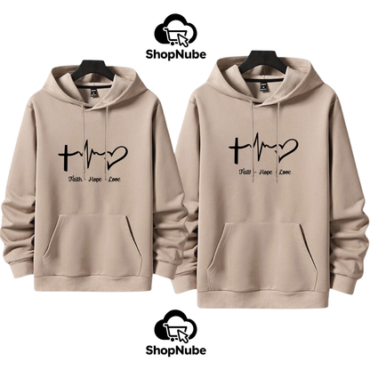 BUZOS EN PAREJA CORAZÓN - ESTAMPADO