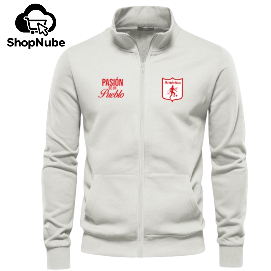 BUZO AMERICA CUELLO ALTO - LOGOS BORDADOS