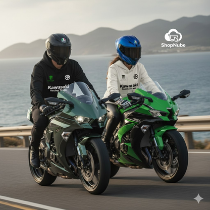 BUZO CON CAPOTA KAWASAKI ESTAMPADO