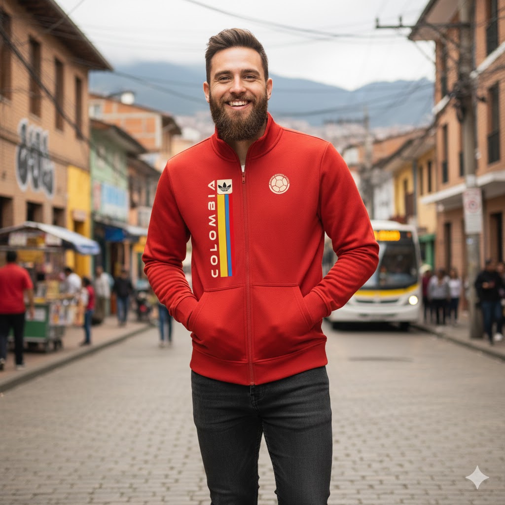 BUZO CUELLO ALTO COLOMBIA LOGO BORDADO